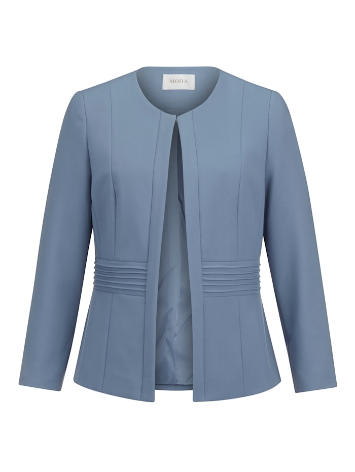 Jacket with flattering piping
