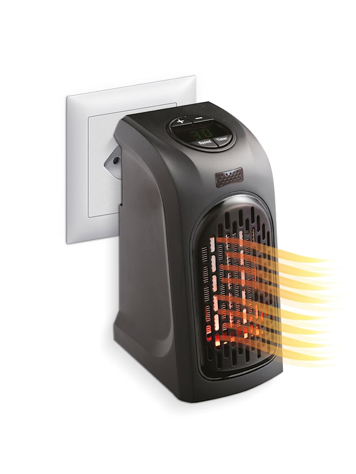 MediaShop Livington Steckdosen-Heizung 'Handy Heater' inkl. Fernbedienung, Schwarz