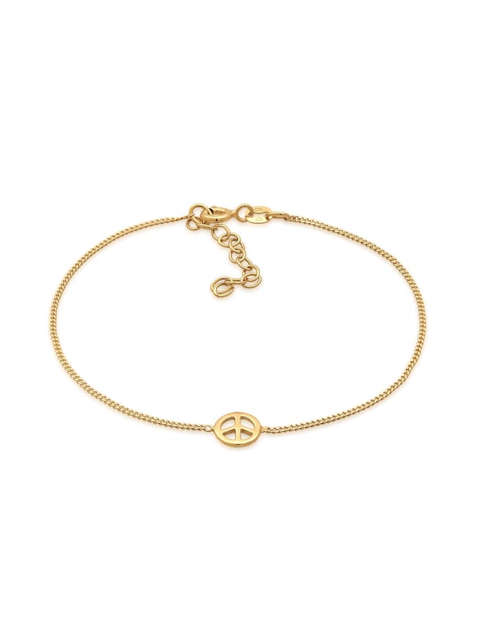 Elli Armband Peace Zeichen Boho Symbol Hippie 925 Silber, Gold