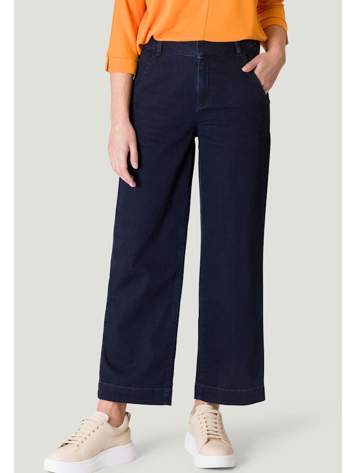 zero Jeans mit weitem Bein 28 Inch, Deep Blue Denim