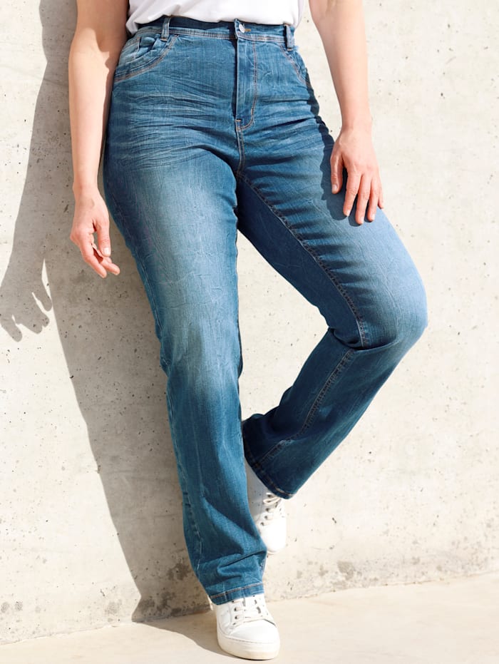 MIAMODA Jeans met washed effecten, Blue bleached