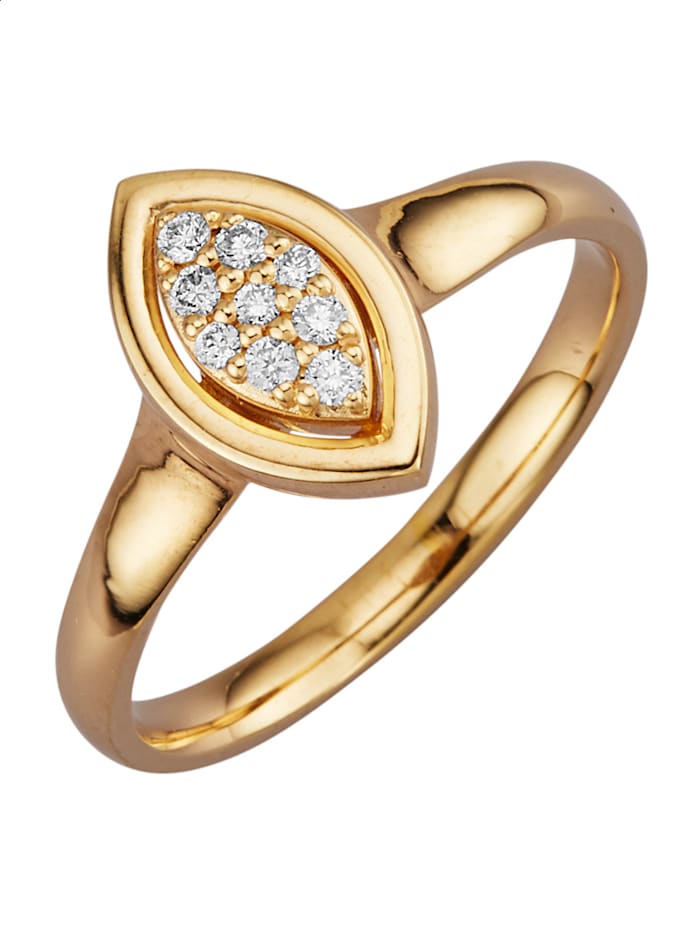 Diemer Diamant Ring med 9 briljanter, Vit