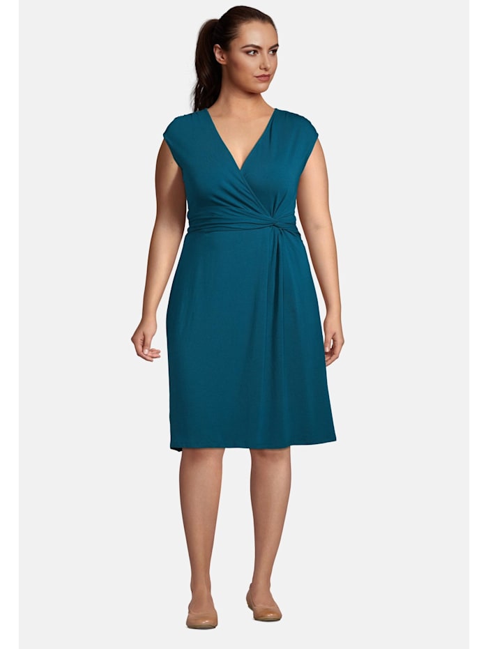 Jersey Kleid Plus Size in Wickeloptik