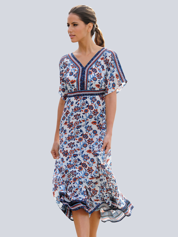 Alba Moda Plážové šaty s romantickým vzorom potlače, Biela