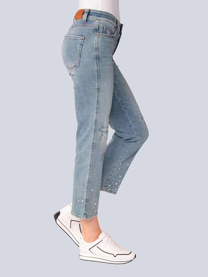 Jeans aufwendig verziert mit glitzernden Dekosteinen