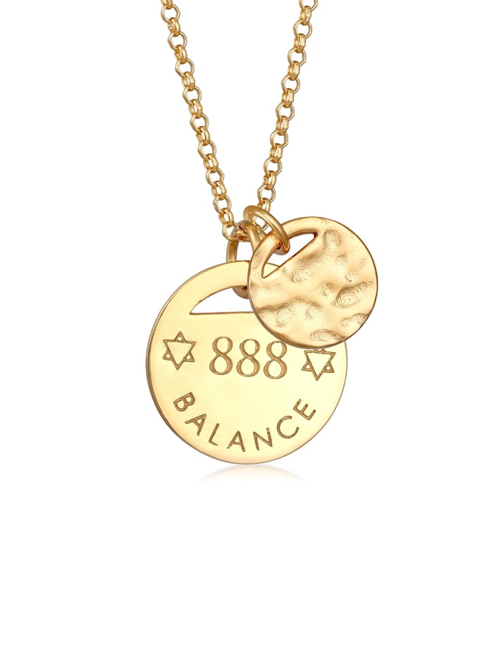 Elli Halskette Plättchen Organic - 888 Balance 925 Silber, Gold