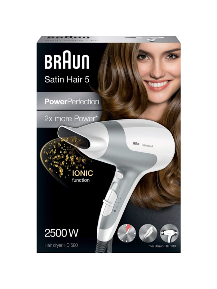 Braun Haartrockner Satin Hair 5 PowerPerfection HD580, Weiß