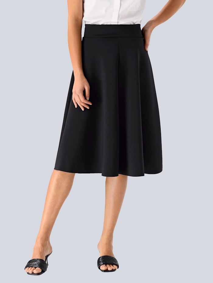Alba Moda Rok in licht uitlopend model, Zwart