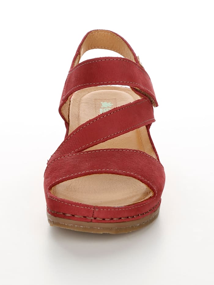 El Naturalista Sandale mit seitlichem Klettverschluss, Rot