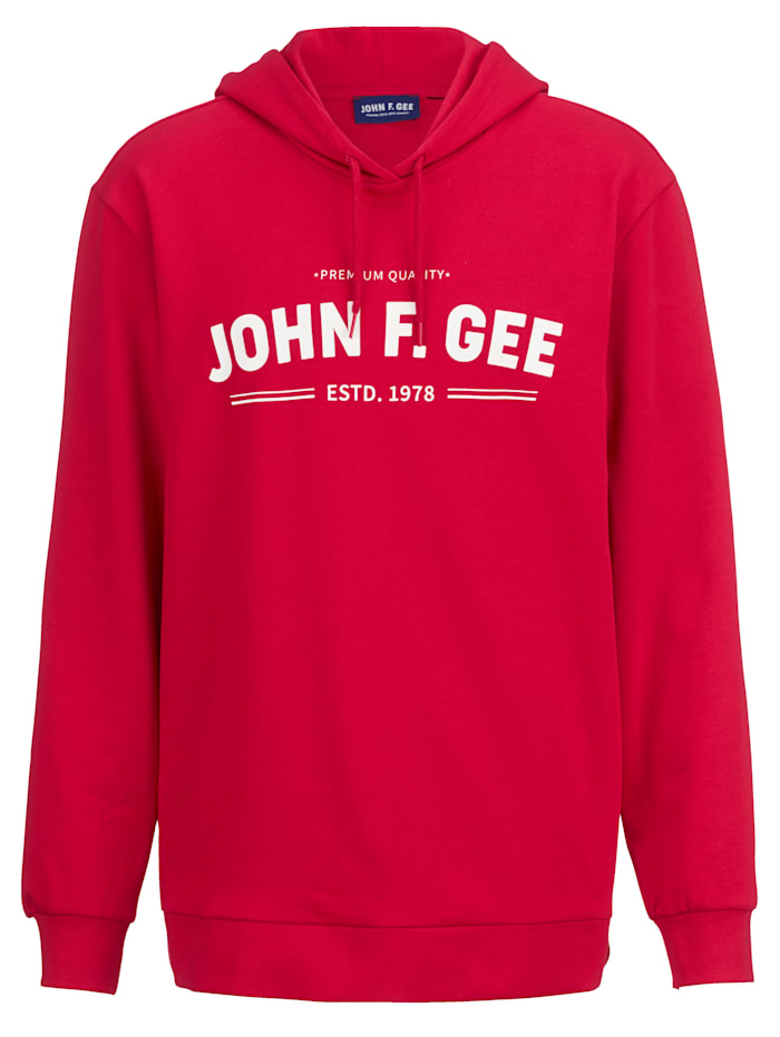 John F. Gee Sweatshirt aus reiner Baumwolle, Rot