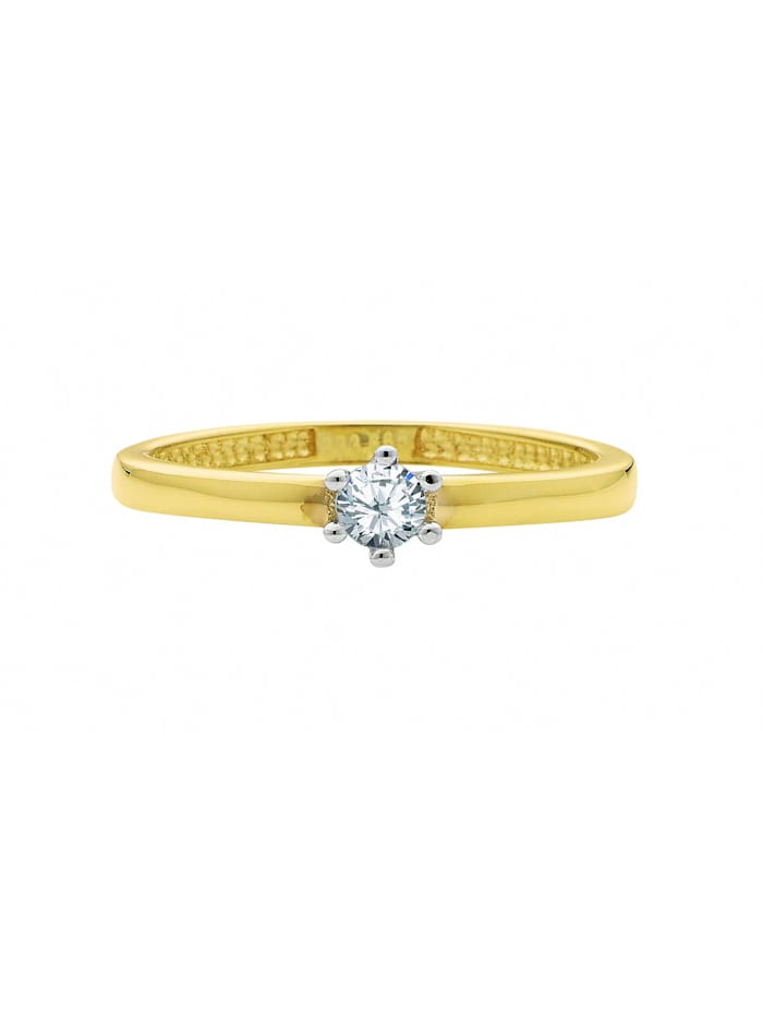 1001 Diamonds Damen Goldschmuck 585 Gold Ring mit Zirkonia, gold