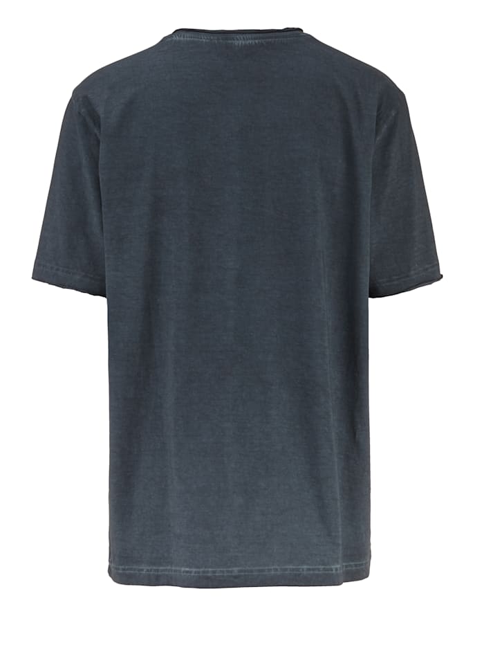 John F. Gee T-Shirt in Oil Washed Optik, Blau