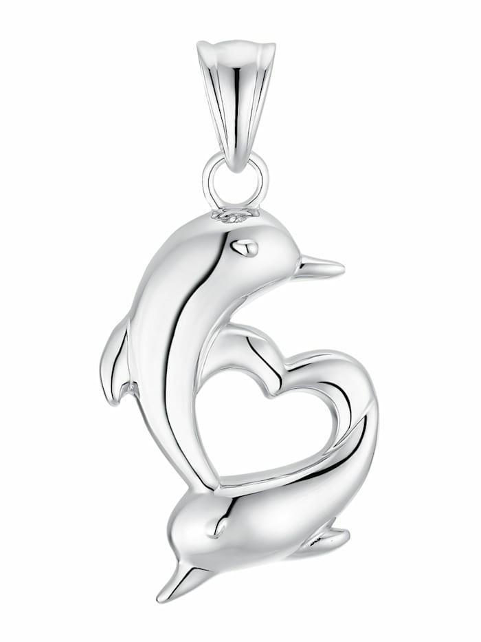 amor Motivanhänger für Damen, 925 Sterling Silber | Delphin, Silber