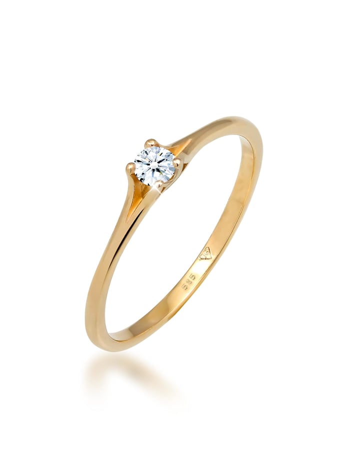 Elli DIAMONDS Ring Verlobung Vintage Diamant (0.06 Ct.) 585 Gelbgold, Gold