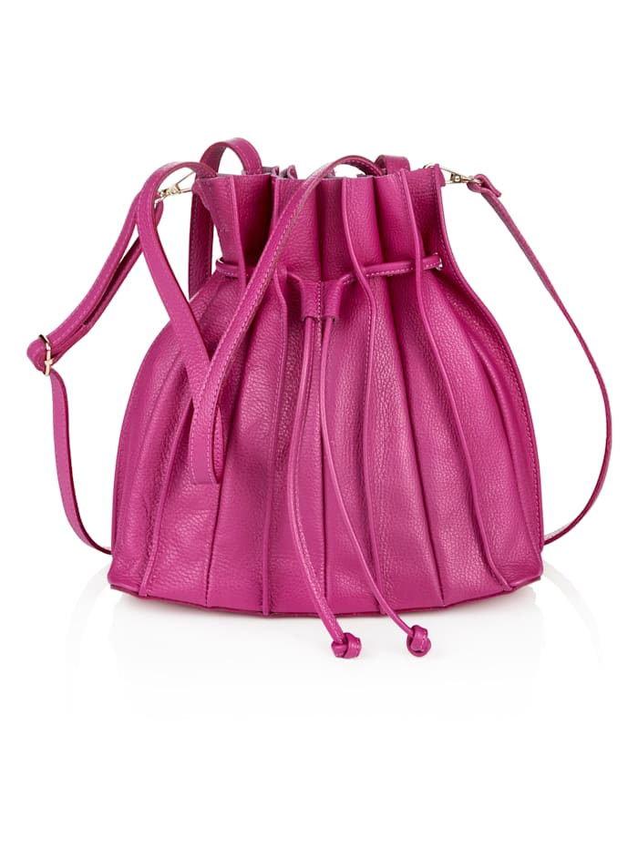 SIENNA Bucket-Bag aus Leder, Pink