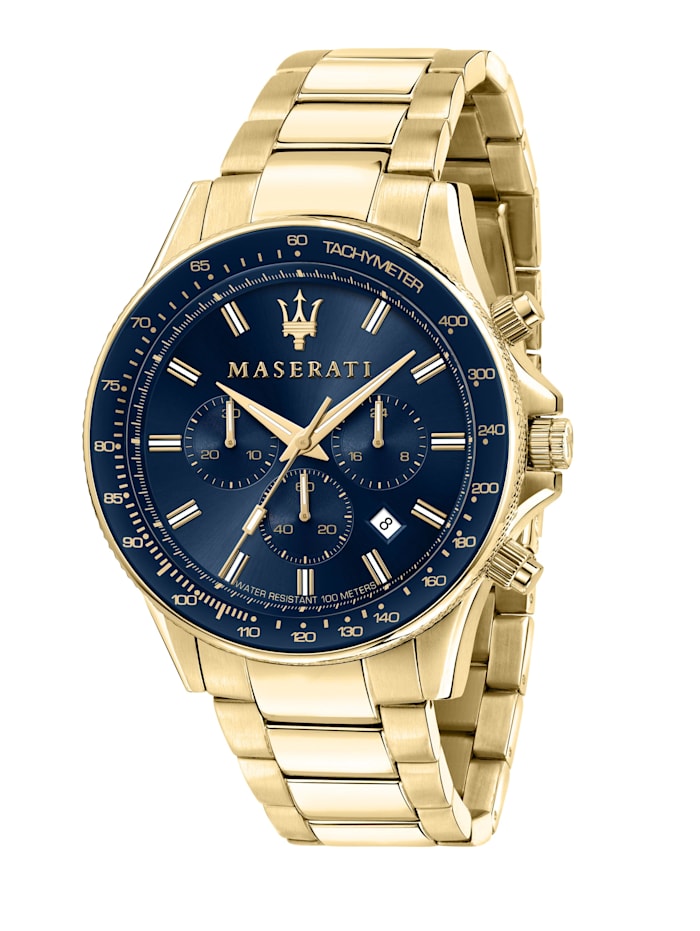 Maserati Uhr, blau/gold