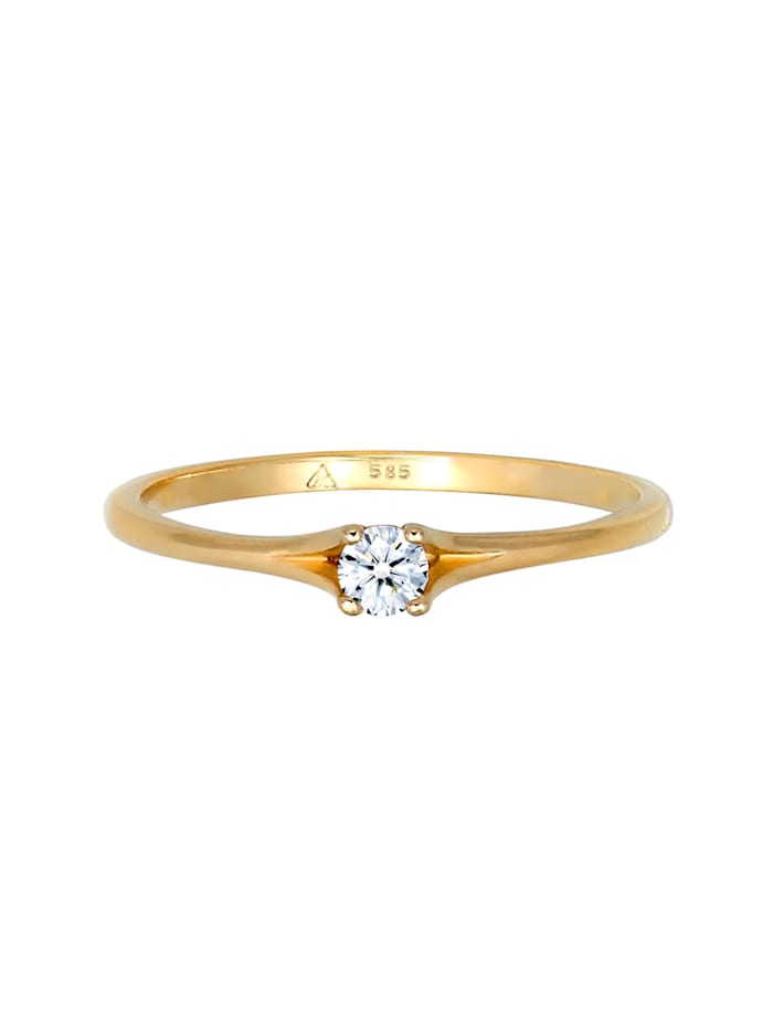 Ring Verlobung Vintage Diamant (0.06 Ct.) 585 Gelbgold