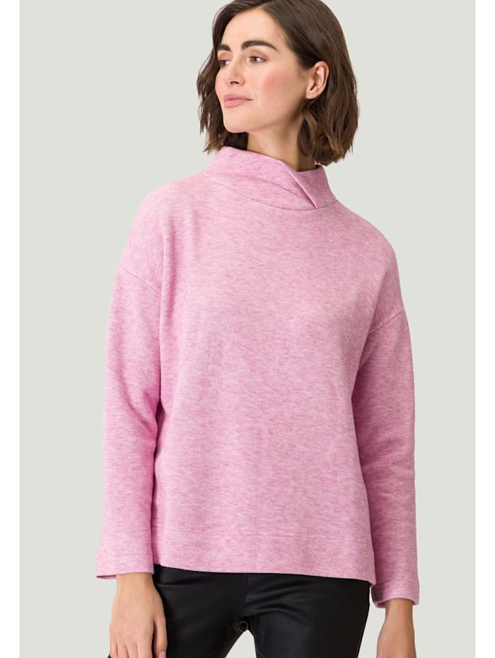 zero Sweatshirt mit Stehkragen, Bright Pink Melange