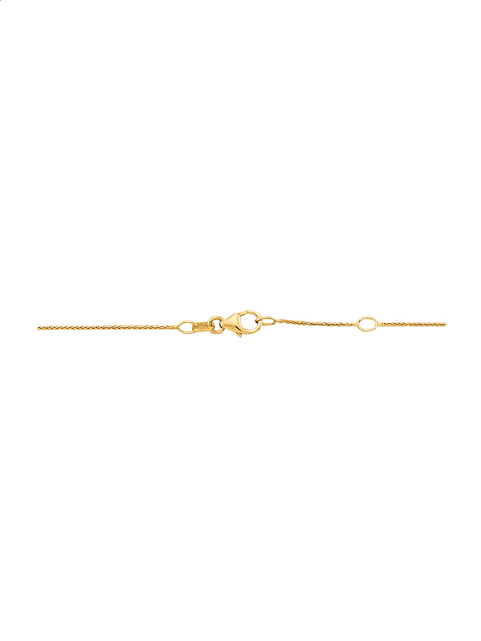 Pendentif H + chaîne en or jaune 375, avec diamant