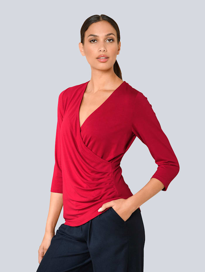 Alba Moda Shirt in Wickeloptik, Rot