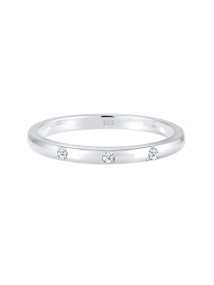 Ring Bandring Diamant (0.045 Ct) 925 Sterling Silber