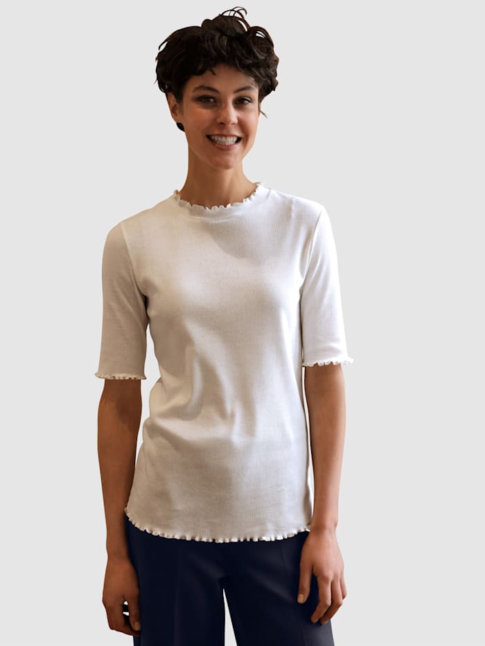 Dress In Shirt mit Wellenkante, Off-white
