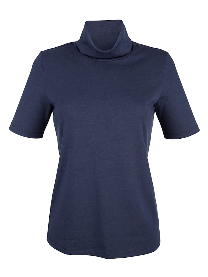 Dress In Shirt mit Rollkragen, Marineblau
