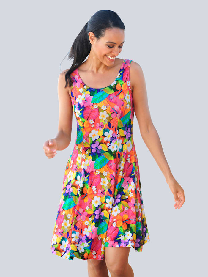 Alba Moda Šaty s pestrou kvetinovou potlačou, Multicolor