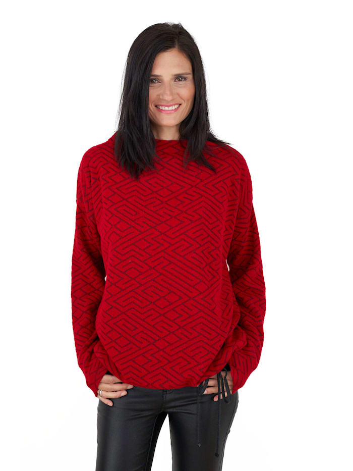 Seidel Seidel Moden Damen Eleganter Pullover in trendiger Farbe, Rot