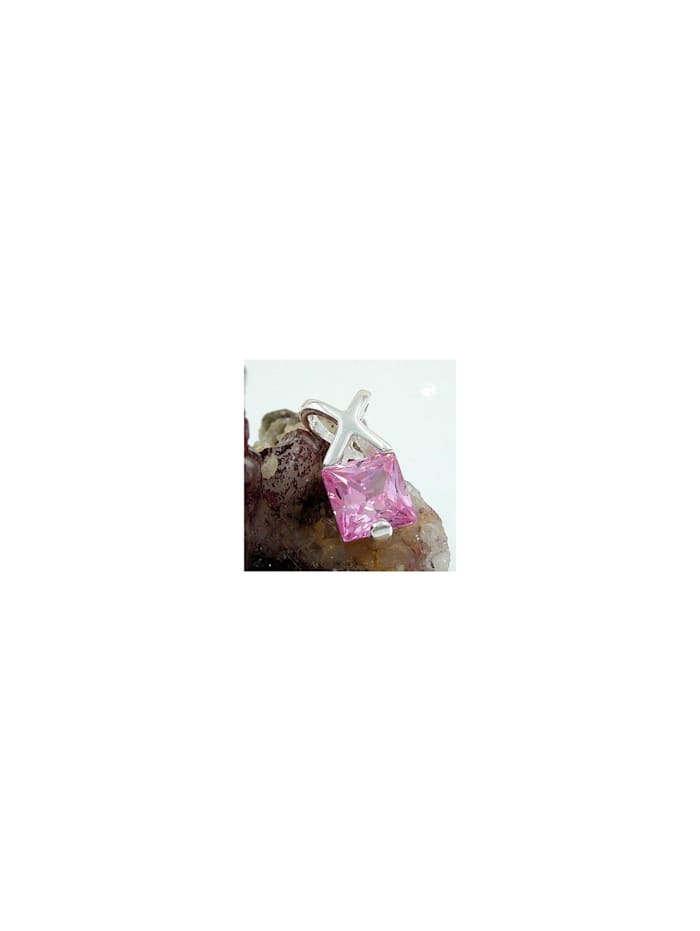 Gallay Schmuckgroßhandel Anhänger 13x6mm Zirkonia pink Silber 925, pink