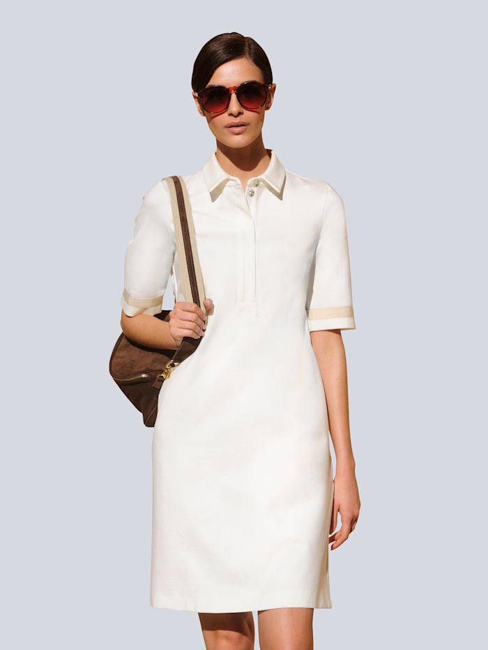 Alba Moda Jerseykleid in sportivem Look, Off-white
