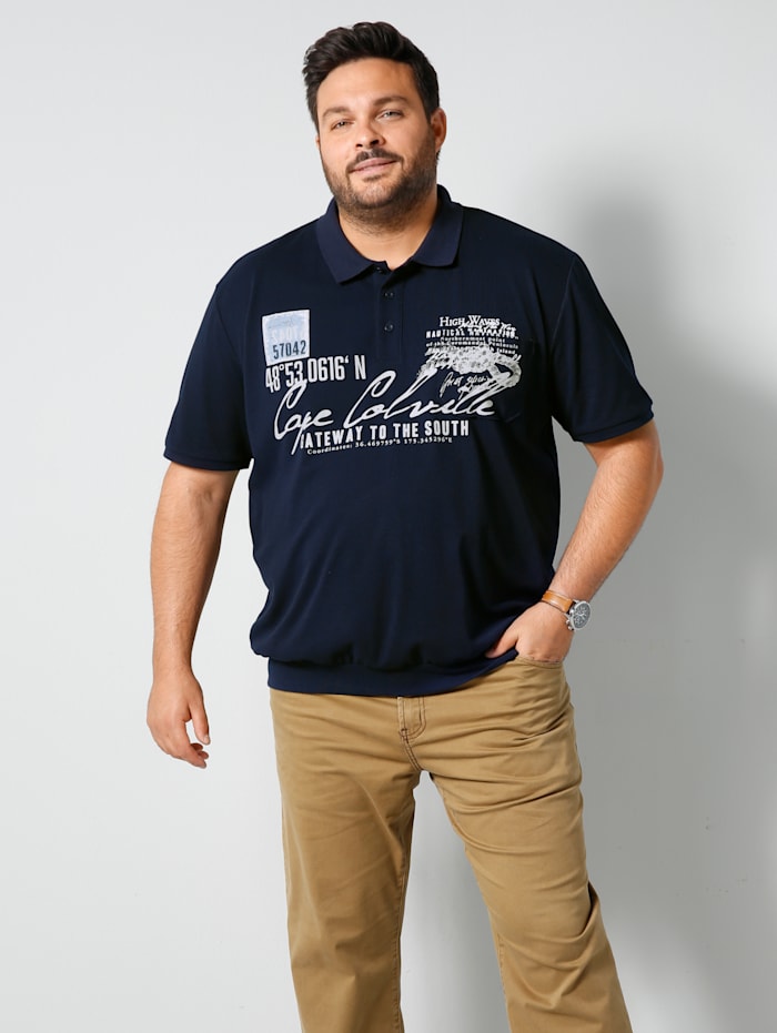 Men Plus Poloshirt Spezialschnitt, Marineblau