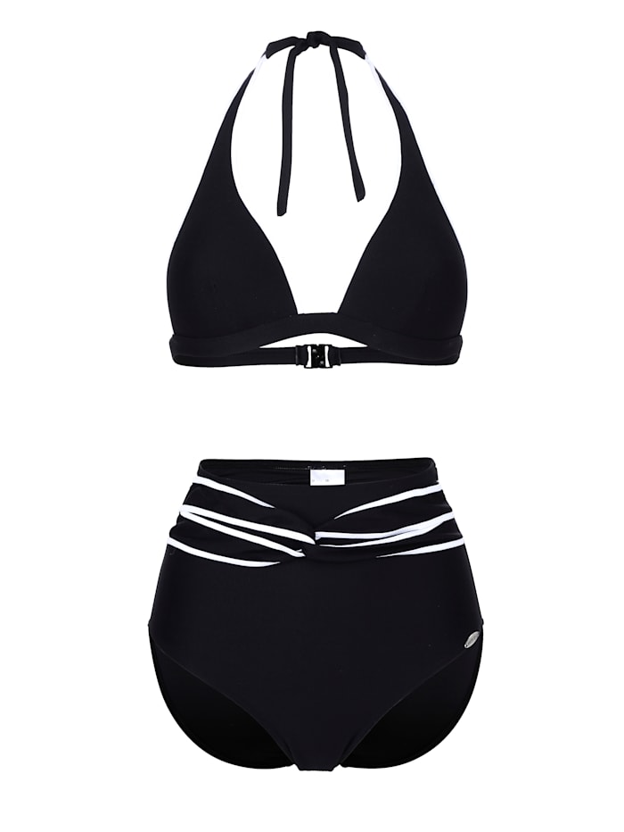 Sunflair Bikini in aantrekkelijke wafellook, zwart