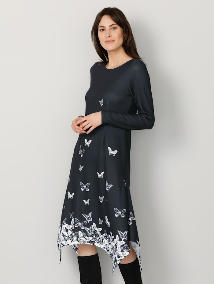 Mode Jurken Jerseyjurken Zero Jerseyjurk zwart bloemenprint elegant 