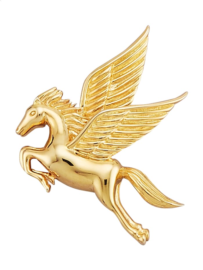 Anhänger - Pegasus - in SIlber 925, Gelbgoldfarben