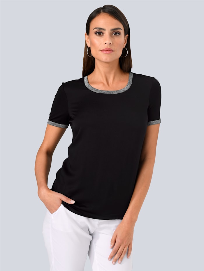 Alba Moda Shirt aus Materialmix, Schwarz