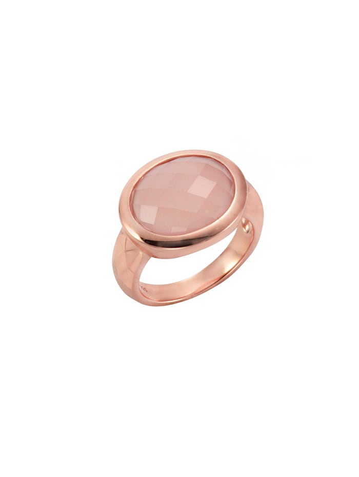 Jamelli Ring 925/- Sterling Silber Chalcedon rosa Glänzend, rosa