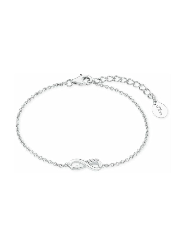 s.Oliver Armband für Damen, Sterling Silber 925, Zirkonia (synth.) Infinity, Silber