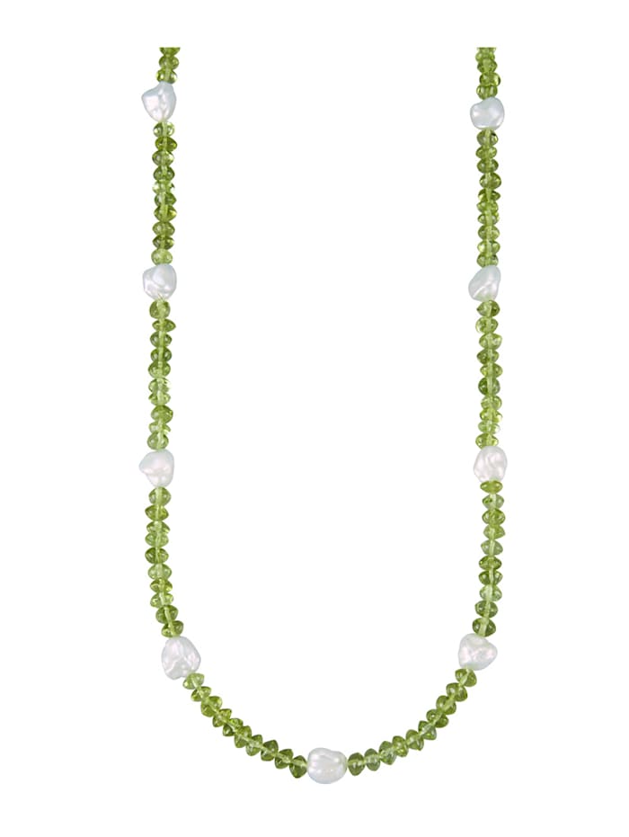 Diemer Farbstein Halskette in Silber 925, Grün