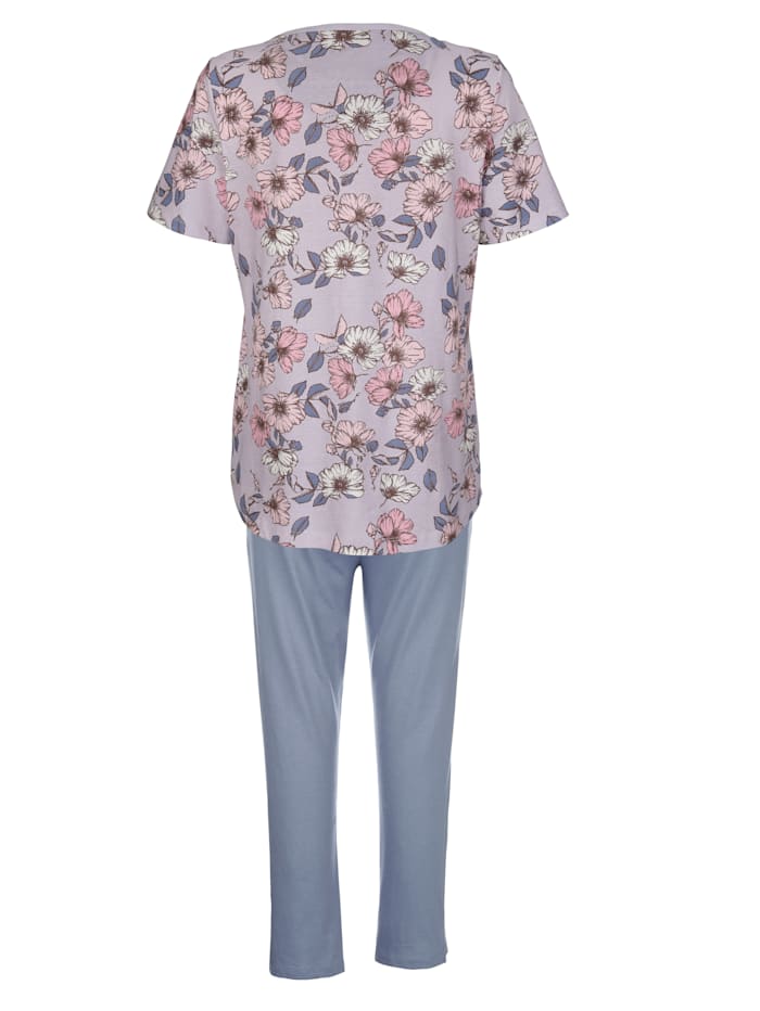Pyjama à poche poitrine de coloris contrastant