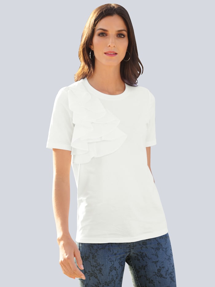 Alba Moda Shirt mit Jabot, Weiß