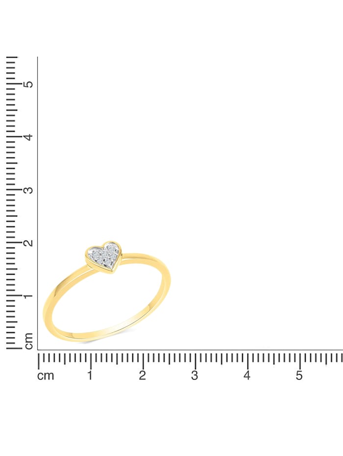 Ring 585/- Gold Brillant weiß Diamant Glänzend 0,025ct.