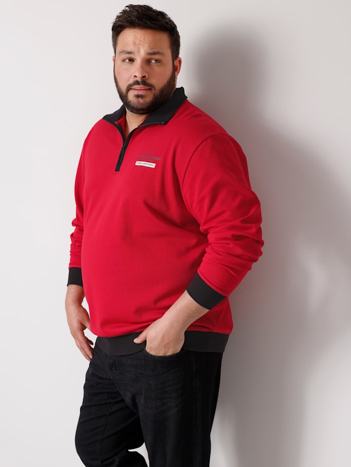 Men Plus Sweatshirt Spezialschnitt, Rot