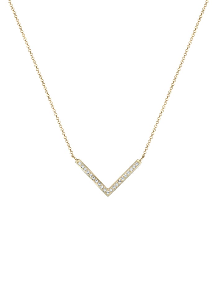 Halskette V-Kette Kristalle 925 Silber