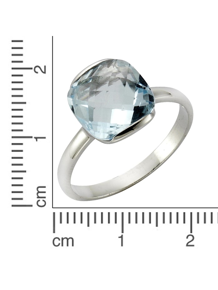 Ring 925/- Sterling Silber Blautopas beh. blau Rhodiniert