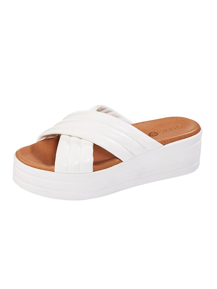 Studio W Platform mules in a chic quilted design, White