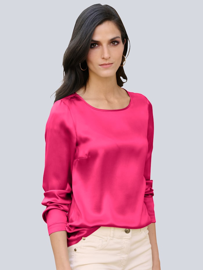 Alba Moda Bluse aus Baumwolle und Seide, Pink