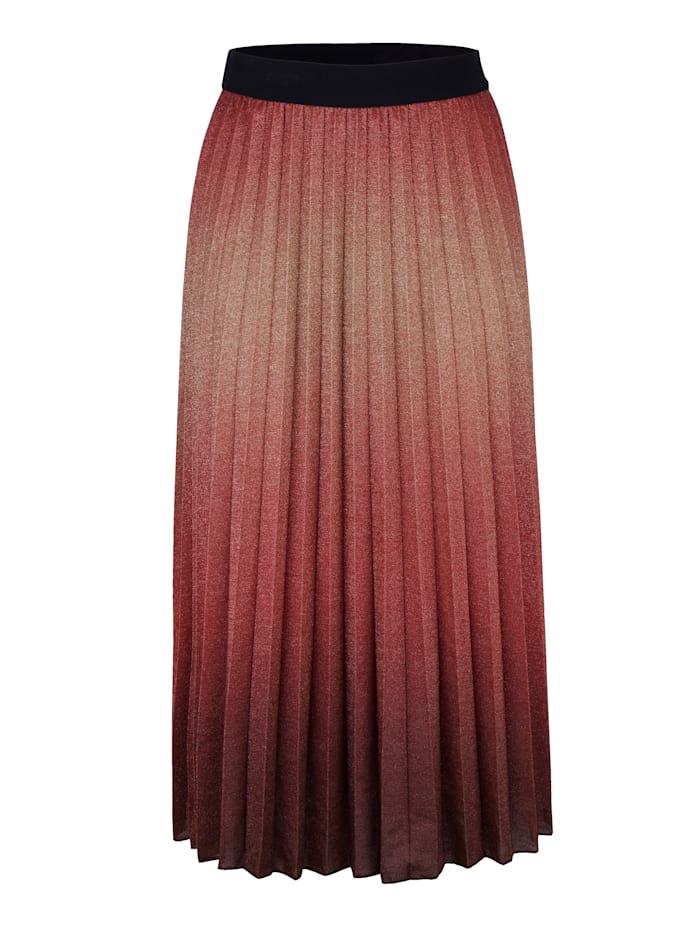 Plisovaná sukňa s moderným prelivom farieb