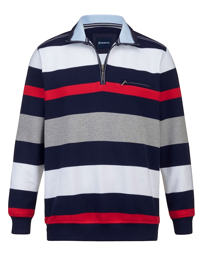 BABISTA Sweatshirt mit Reißverschluss-Tasche, Marineblau/Rot