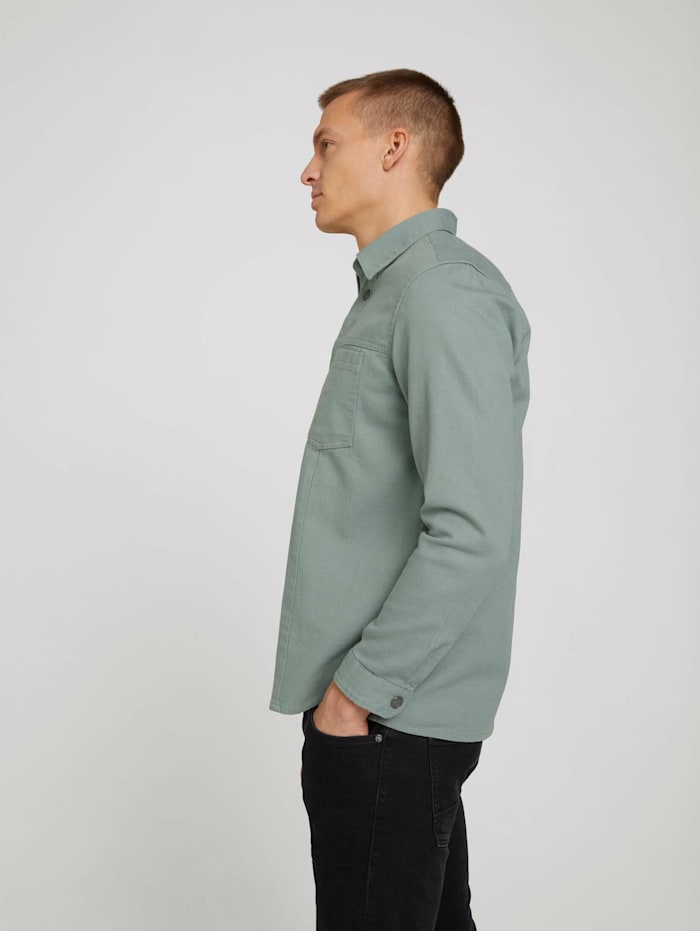 Tom Tailor Basic Hemd, Dark Smoke Green